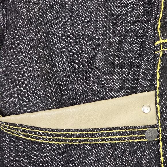 Y2K Vintage Project Mayhem Baggy Embroidered One Pride Jeans 38 X 32 Dark Wash - Picture 13 of 16